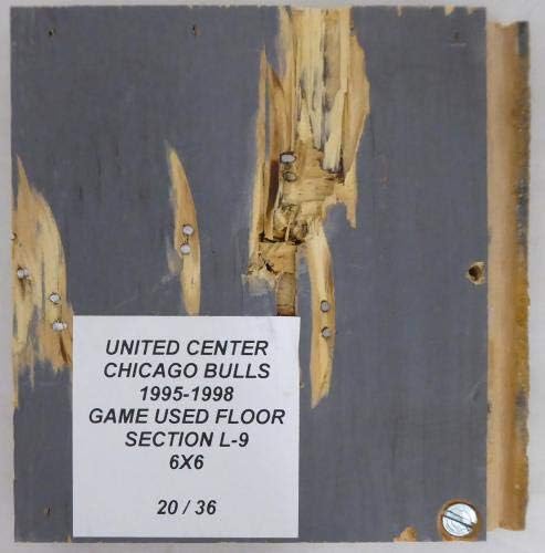 1995-1998 Играта Чикаго Булс Б/у Юнайтед Център 6х6 Светъл Дървен под на Майкъл Джордан В наличност 179036 - Дъските на пода НБА