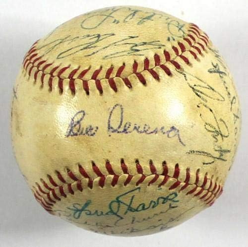1953 Отбор на Чикаго Къбс Подписа договор с Националната бейзболна лига на Джайлз с помощта на бейзболни топки с автографи на JSA COA