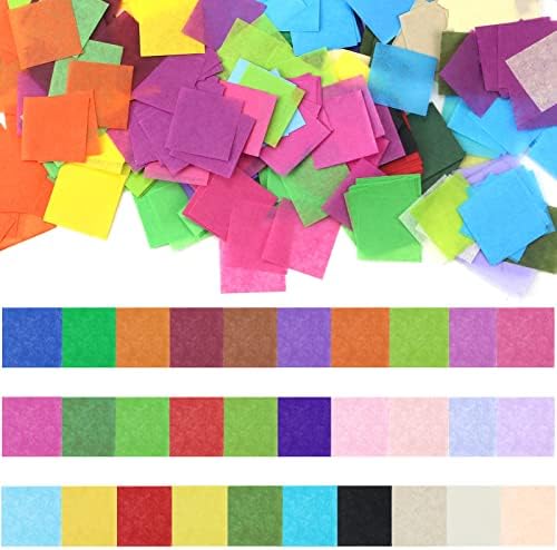 RYKOMO 6000 Листа Квадратчета от Цигарена хартия, 30 Различни Цветове Художествена Дъгова Подвижния хартия на Квадратчета от Тъканната