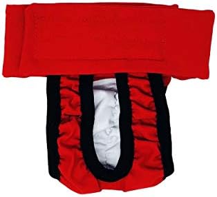 Панталони-нитове за памперси Barkertime Котка, Направени в САЩ - Черешово-червен Моющийся стягащ пелена за котки, S за Пръскане на котки,