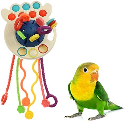 Цветни детски Играчки за Дъвчене Knchy Bird, Защитно Храни Силиконова Разрывающая Играчка за Птичи Език, Многофункционални Многократна употреба