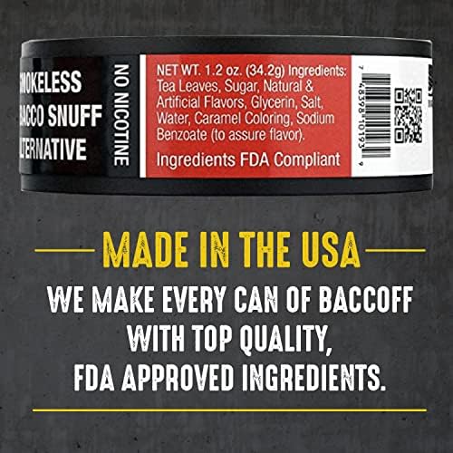 BaccOff, Оригиналната Тънка Кройката Без тютюн Премиум-клас, Заместник емфие без никотин (1 консерва)