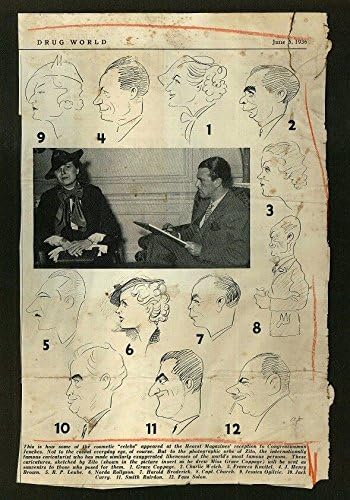 Реколта Карикатура на Винсент Зито епоха от 1920-те и 1930-те години на Непозната знаменитост от Мъжки пол