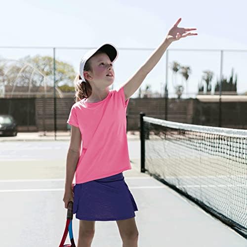 Тениски с къс ръкав за момичета, Сухи Върхове с кръгло деколте, Активни Капаци, Меки Тениски за спортни изяви