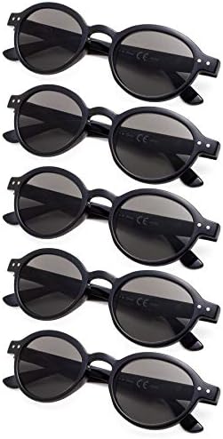 Кръгли ретро очила за четене Gr8Sight в 5 опаковки с кутия пролетта панти включват четци Sunshine