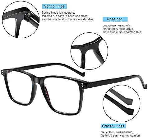 Henotin 5 опаковки очила за четене, блокиране на синя светлина, ретро леки ридеры на пружинном панта за мъже и жени