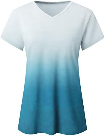 Mimacoo Женска Риза с Принтом Лимон, Свободна Блуза с V-образно деколте, Потник с Къс Ръкав, Ежедневни Тениска Размер Плюс