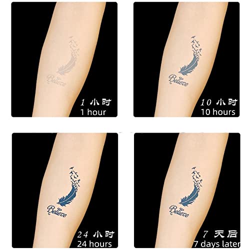 6 Листа Стикери за татуировки с Билков Сок, Водоустойчив и Защитен от Пот Имитация Полупостоянной Татуировки на Половин Ръце