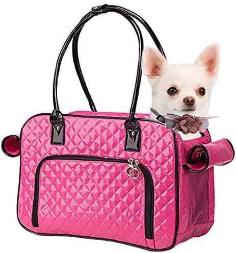 NewEle Модерна чанта-переноска за малки кучета с 2 допълнителни джобове с капацитет до 8 килограма Качествена чанта-переноска за домашни