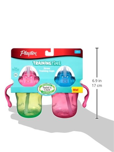 Сламени чаши Playtex Training Time, 6 унции, 2 бр. (цветовете може да варират) (свалена от производство, производител)