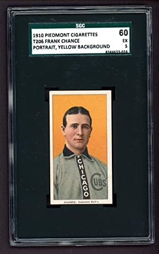 1909 T206 ЙЕЛ Франк Шанс Чикаго Къбс (Бейзболна картичка) (Портрет на жълт или оранжев фон) SGC SGC 5.00 Къбс