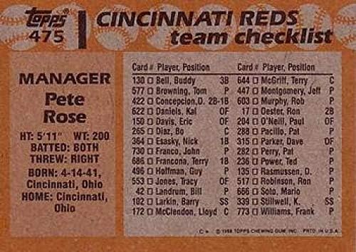 1988 Topps 475 Пийт Роуз MG NM-Бейзбол MT Синсинати Редс