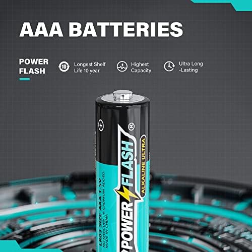 Батерии POWER FLASH AAA, максимална мощност 40 точки Сверхпрочная алкална батерия Triple A, запечатани дизайн, срок на годност 10 години