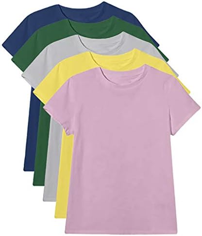 Тениска Realdo за мъже и жени, Комплект от 3 теми, Класически спортни ризи с кръгло деколте и къс ръкав, Обикновена Мека Тениски