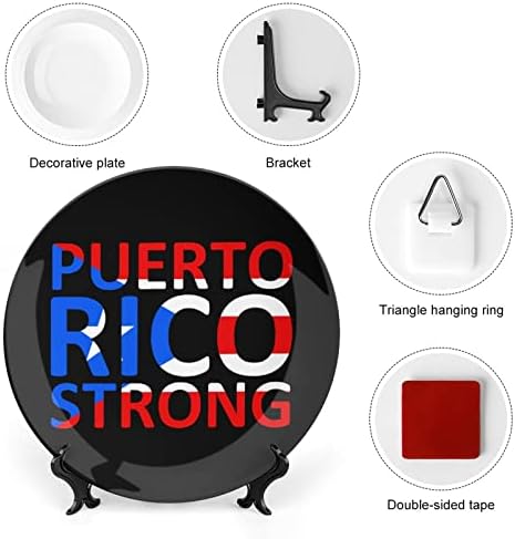 Пуерто Рико Силна Декоративна Чиния от Костен Порцелан, Керамични Чинии плавателни съдове с Поставка за Дисплей за Украса на Стени и