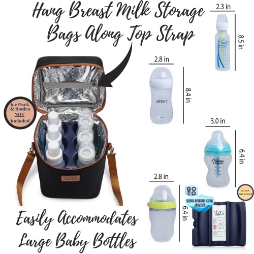 Чанта-хладилник за кърма Jax 2020 | Изолиран контейнер за 6 бутилки или опаковки за съхранение на кърма | Caddy Запазва мляко или Млечна