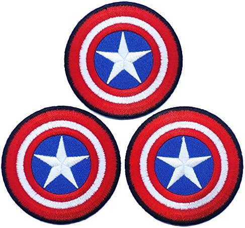 Pack3 Железен щит на Капитан на Нашивке 2,7 Инча Тъканта, Апликация с Логото на
