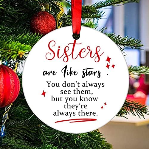 Сестри, Подобни На Звезди, Семейни Коледни Украси Сестри Коледен Орнамент за Поръчка На Персонализирани Украса За Окачване На Коледното