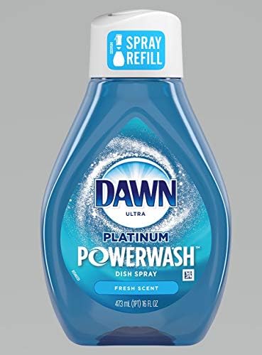 Спрей за миене на съдове Dawn Platinum Powerwash с добавка на прясно аромат - Хартиени кърпи за бързо размер Multi Pack 3 & Bounty, бели,