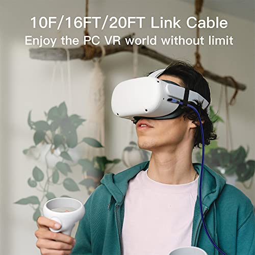 Кабел Fanluoqi Link 16 метра Съвместим с аксесоари Quest2 и PC/Steam VR, Поддържа, бързо зареждане, високоскоростен пренос на данни