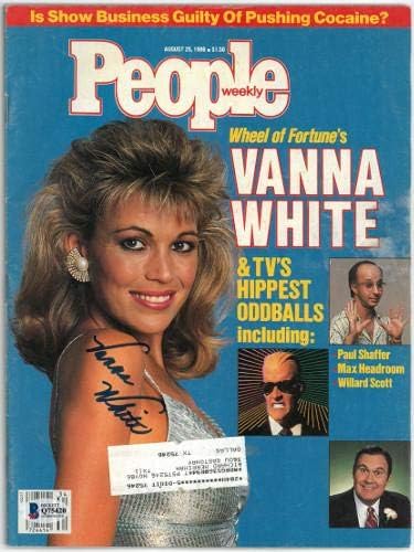 Вана Уайт подписа списание People Weekly Full Magazine 25.08.1986 - Холограма Бекет / БАН Q75420 (Колелото на съдбата) - Удостоверяване