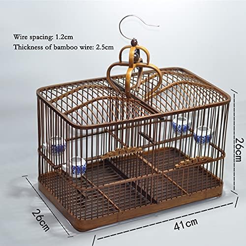 XIAOHESHOP Комплект за полета на птиците от Клетка за птици Нова бамбук клетка е изработена от нефритовой птици соя и бамбук с