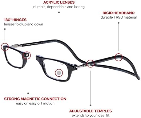 Магнитни очила за четене Clic, компютърни ридеры, сменяеми лещи, регулируеми лък тел, оригинал