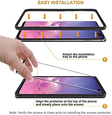 Supershieldz (2 опаковки) е Предназначен за Samsung (Galaxy S10 Plus) Защитен слой от закалено стъкло с (удобен монтаж чекмедже),