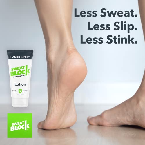 Лосион-против изпотяване SweatBlock CLINICAL STRENGTH за ръцете и краката - Идеално за премахване на потни ръцете, изпотяване на