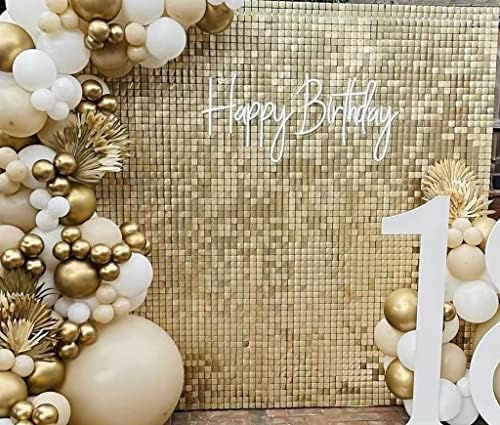 Лесна настройка на Стенни панели с квадратни искри от 24 панели за декорация на партита – за Най-добър декор за сватба, Юбилей, рожден