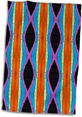 Чаршафи с абстрактни шарки 3dRose Florene - Оранжево-Сини Вигламы фуксия (twl-33180-1)
