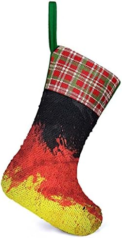 Флаг на Германия Коледни Чорапи С Пайети, Блестящи Стенни Висящи Украси, Украса за Коледната Елха, Празнични Партита