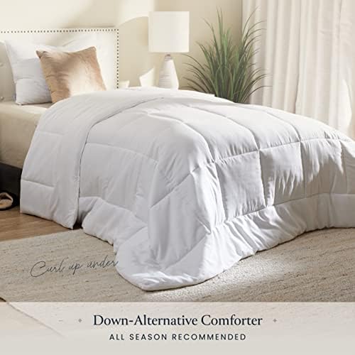 Бяло стеганое одеяло BELADOR с пододеяльником, Полноразмерное Стеганое одеало за легло - Всички Пухени Алтернативни юргани,