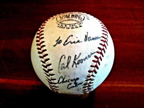 Кал Кунс 1969 Wsc Метс Подписа Авто Vtg, В играта е използван Уорън Джайлс, в един бейзболен мач Jsa - MLB, Използвани бейзболни топки