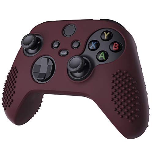 eXtremeRate PlayVital Вино-Червено издание с 3D шипове, Противоскользящий Силиконов калъф за контролера на Xbox серия X, Мек Гумен Защитен