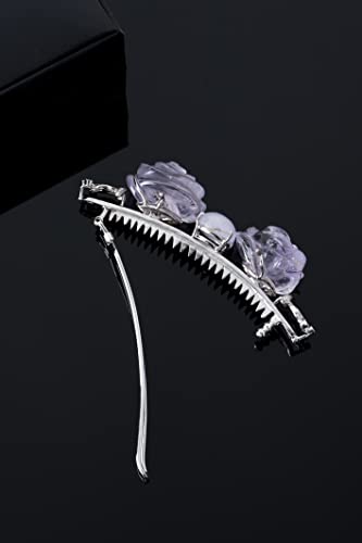 НАЩЕНКА Традиционна сватбена шнола с пеперуда и цвете на финикс за гъста коса от сребро 나스첸카 헤어핀 937058