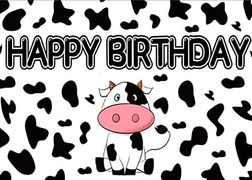 Банер на тема Крави за Рожден Ден, Фотофон за Парти по случай рождения Ден на Крави, на Фона с Принтом Крави, Фон за Снимки