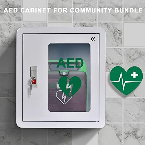 Шкаф SVOOMVS AED, Стенен Шкаф за съхранение на Дефибрилатор AED първа помощ, Защелкивающийся замък от неръждаема стомана с ключ, подходящо