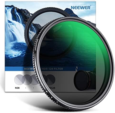 NEEWER 40.5 mm Променлив ND филтър ND8-ND128 Филтър за обектив на камерата (3-7-степенна скоростна кутия) No X Cross Ултра-HD-филтър