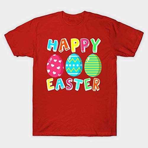По-големи Размери, Великденски Ризи за Жени, Забавни Яйца, Тениска с Писмото Принтом, Свободни Празнични Върхове с Кръгло деколте и Къс