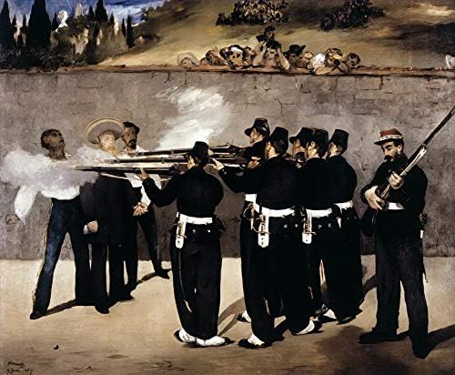 $80-$1500 Ръчно рисувани учители, Художествени академии - 2 Картини с маслени бои Наказание император на Мексико Максимилиан