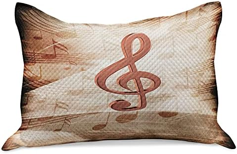 Калъфка за възглавница от стеганого одеяла Ambesonne Music, Дизайн в стил гръндж, Абстрактни Бележки, Мелодичное Изкуство, Калъфка