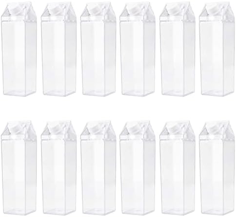TAICHEUT 12 Опаковки 16,6 грама Прозрачен Контейнер От мляко, 500 мл Пластмасова Бутилка От мляко във формата На Бутилки