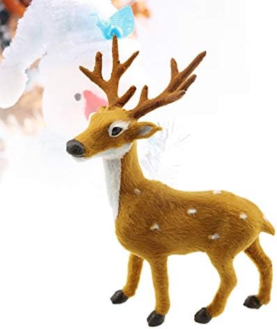 WINOMO Фигурките на Коледните Елени Плюшен Реалистична Скулптура Елен Модел на Статуята на Животни Коледа Маса Централното Украшение