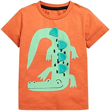 Тениски с Къс ръкав за малки Момчета, Ежедневни Памучни Тениски с образа на Животни, Лятна Горна дреха с Кръгло Деколте, Тениски,