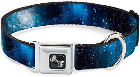 Пристегивающийся към колан за безопасност нашийник за кучета Galaxy Блус, Блус, ширина от 15 до 26 см ширина на 1.0 инча, многоцветен