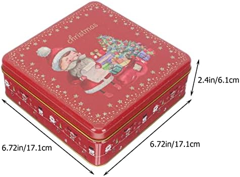 Кутия за коледни сладки Tofficu Калъпи за Коледни сладки с Капаци Квадратна Лидице Кутия За Бонбони Коледна Лидице Подарък Кутия Консервени