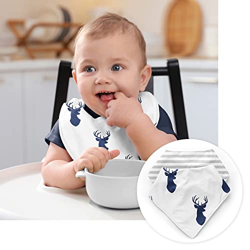 Подаръчен Комплект за новородено Sweet Jojo Designs Woodland Deer Boy Essentials Baby Layette Set - Тъмно-синьо и бяло Горски Елен с Оленьими