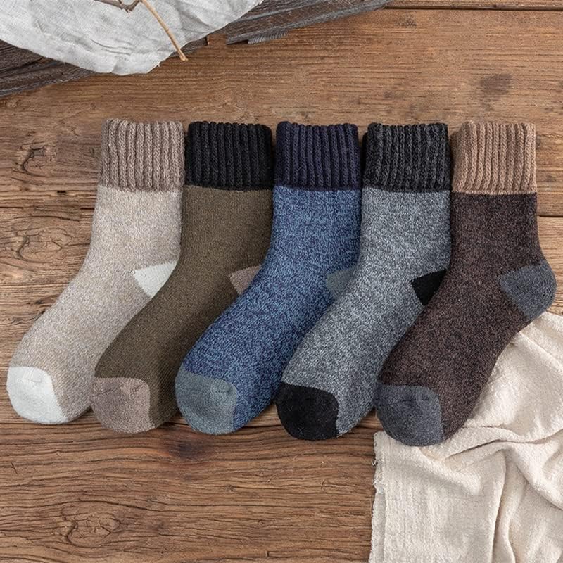 CCBUY 5 двойки/Лот, Зимни Изолирана Вълнени Чорапи, Мъжки Кърпа за Запазване на Топлината, Памучни Чорапи за мъжете, Минерални