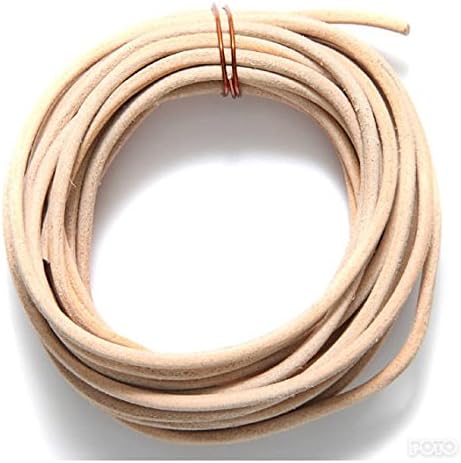 3 мм кожен кръгъл дантела 5 ярда, на 5 ярда от естествена кръгла кожа кабел 3 мм, естествен през цялата кожа кабел 5 ярда 3 мм (НАТУРАЛЕН)